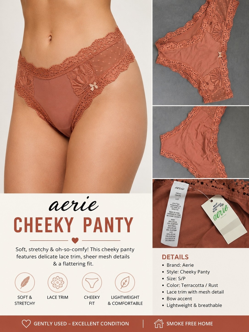 aerie Cheeky Panty - Terracotta Rust